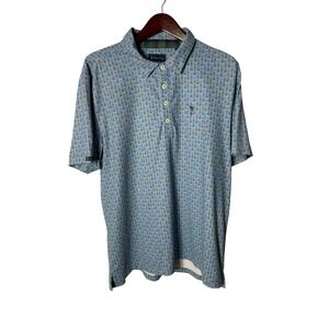 William Murray Golf Polo Shirt Mens Large Blue Beer Glasses Brewery Short Sleeve